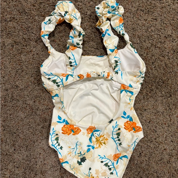 Solid and striped swimsuit - Picture 2 of 3